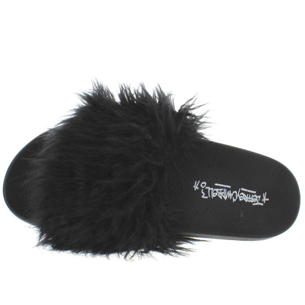 Jeffrey Campbell Fur Slides (Black)